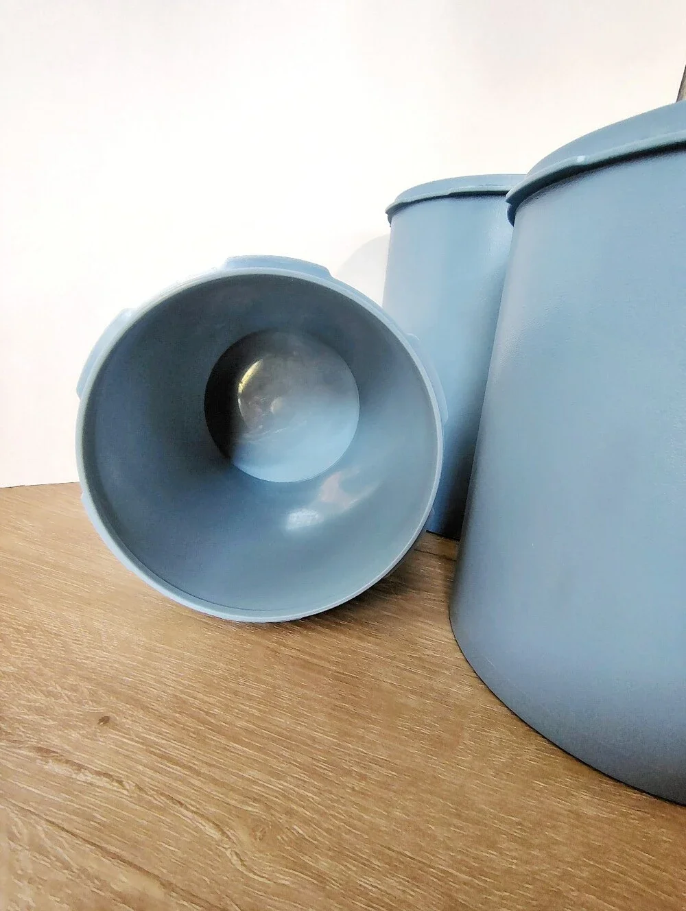 Vintage Tupperware Country Blue Canister Set of Four with Lids